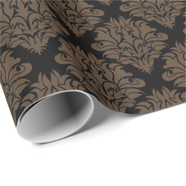 Regalo Papel de envolvimiento de Damask-Gift marrón (Esquina del rollo)