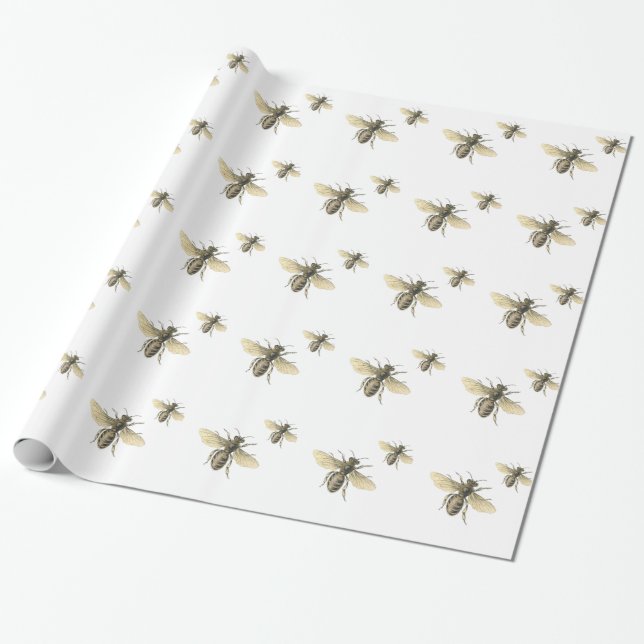 Regalo Papel de envolvimiento de diseño de abeja de miel  (Desenrollado)