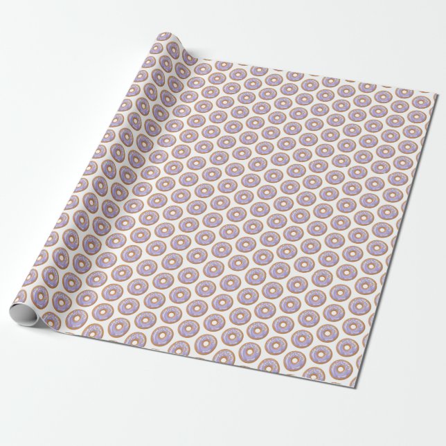 Regalo Papel de envolvimiento de donut morado (Desenrollado)