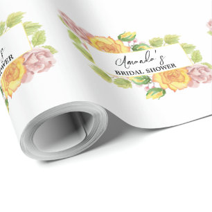 Regalo Papel de envolvimiento de ducha de novia amarillo
