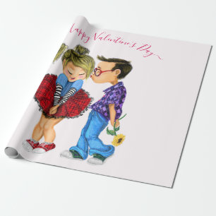 Regalo Papel de envolvimiento de El día de San Valentín d