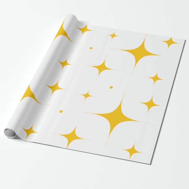 Regalo Papel de envolvimiento de estrella dorada purpurin (Desenrollado)