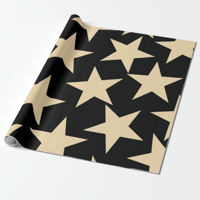 Regalo Papel de envolvimiento de estrellas negras para un (Desenrollado)
