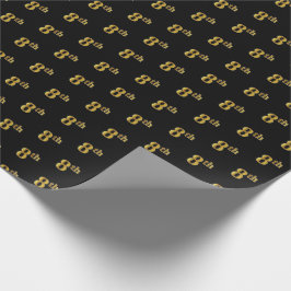 Regalo Papel de envolvimiento de eventos Black, Faux Gold