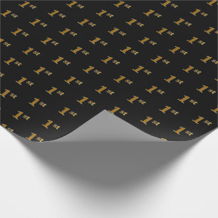 Regalo Papel de envolvimiento de eventos Black, Faux Gold