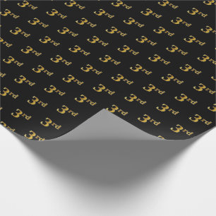 Regalo Papel de envolvimiento de eventos Black, Faux Gold