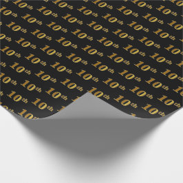 Regalo Papel de envolvimiento de eventos Black, Faux Gold