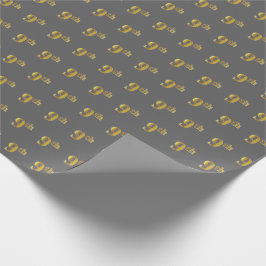 Regalo Papel de envolvimiento de eventos Gray, Faux Gold 