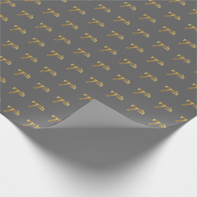 Regalo Papel de envolvimiento de eventos Gray, Faux Gold  (Esquina)