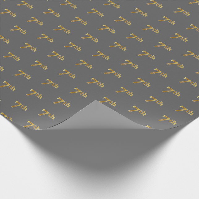 Regalo Papel de envolvimiento de eventos Gray, Faux Gold  (Esquina)