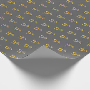 Regalo Papel de envolvimiento de eventos Gray, Faux Gold 