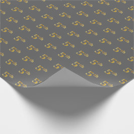 Regalo Papel de envolvimiento de eventos Gray, Faux Gold 