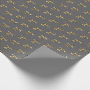 Regalo Papel de envolvimiento de eventos Gray, Faux Gold 