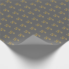 Regalo Papel de envolvimiento de eventos Gray, Faux Gold 