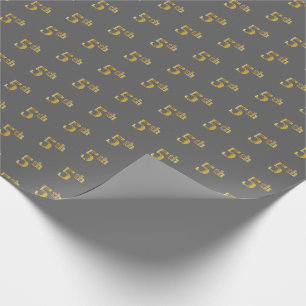 Regalo Papel de envolvimiento de eventos Gray, Faux Gold 
