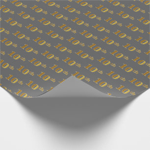 Regalo Papel de envolvimiento de eventos Gray, Faux Gold 