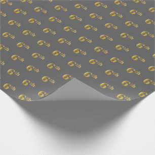 Regalo Papel de envolvimiento de eventos Gris, Faux Gold 