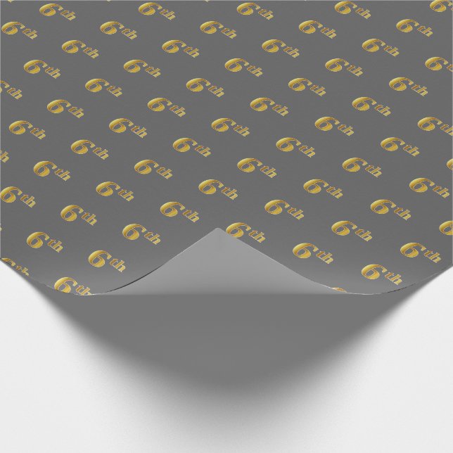 Regalo Papel de envolvimiento de eventos Gris, Faux Gold  (Esquina)