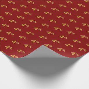 Regalo Papel de envolvimiento de eventos Red, Faux Gold 4