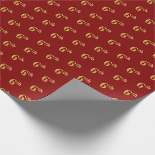 Regalo Papel de envolvimiento de eventos Red, Faux Gold 6