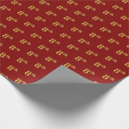 Regalo Papel de envolvimiento de eventos Red, Faux Gold 8