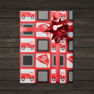 Regalo Papel de envolvimiento de Fiesta de bomberos rojo 