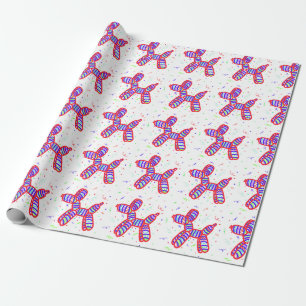 Regalo Papel de envolvimiento de Fiesta de perro con glob