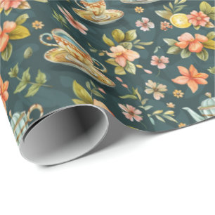 Regalo Papel de envolvimiento de fiesta de té con azulejo