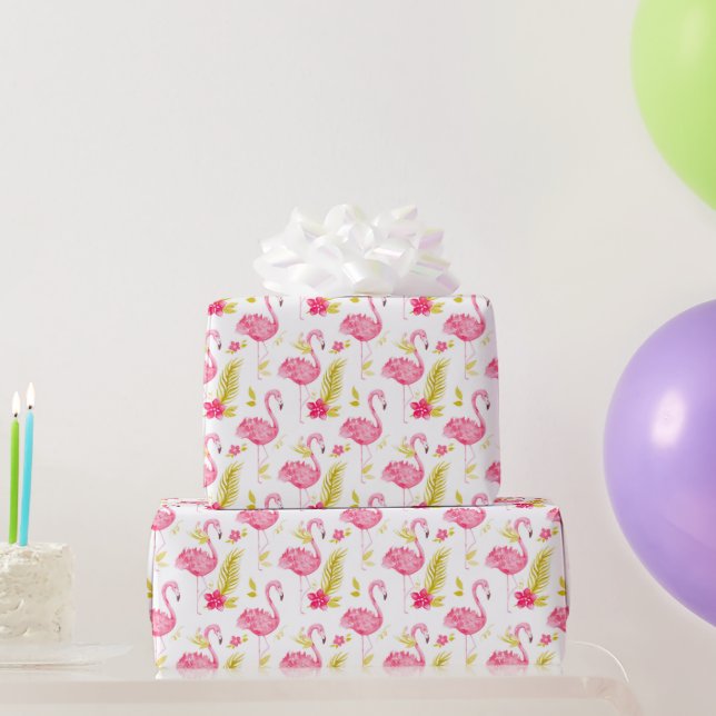 Regalo Papel de envolvimiento de flamencos tropicales (Regalos de fiesta)