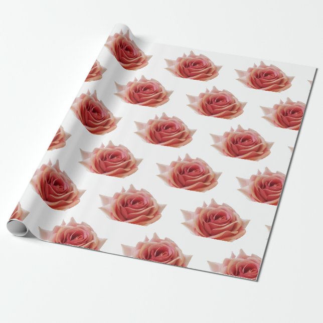 Regalo Papel de envolvimiento de flor Rosa botánico (Desenrollado)