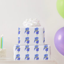 Papel de envolvimiento de flores azul Iris de colo