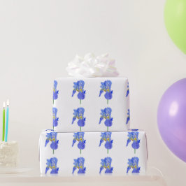 Regalo Papel de envolvimiento de flores azul Iris de colo