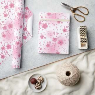 Regalo Papel de envolvimiento de flores de cerezo rosado 