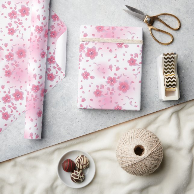 Regalo Papel de envolvimiento de flores de cerezo rosado  (Artesanía)
