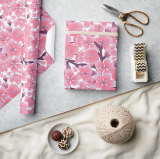 Regalo Papel de envolvimiento de flores de cerezo rosado 