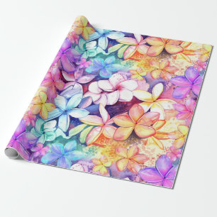 Regalo Papel de envolvimiento de flores de plumeria acuar