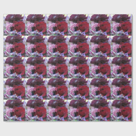 Regalo Papel de envolvimiento de flores de terciopelo roj