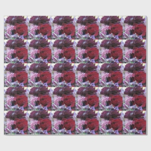 Regalo Papel de envolvimiento de flores de terciopelo roj