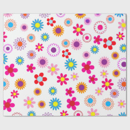 Regalo Papel de envolvimiento de flores funky