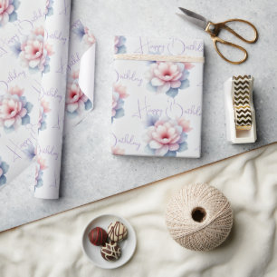 Regalo Papel de envolvimiento de flores Pastel personaliz