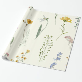 Regalo Papel de envolvimiento de flores silvestres de col