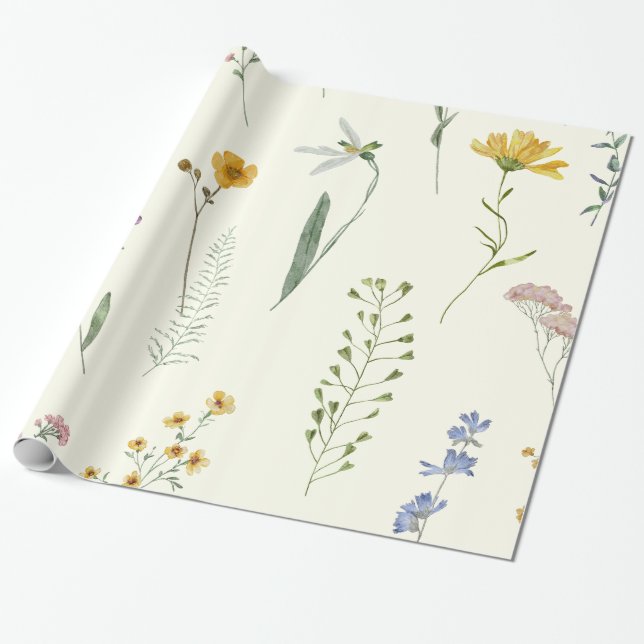Regalo Papel de envolvimiento de flores silvestres de col (Desenrollado)