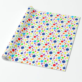 Regalo Papel de envolvimiento de focos de arcoiris blanco