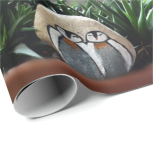 Regalo Papel de envolvimiento de foto mate de arte pingüi