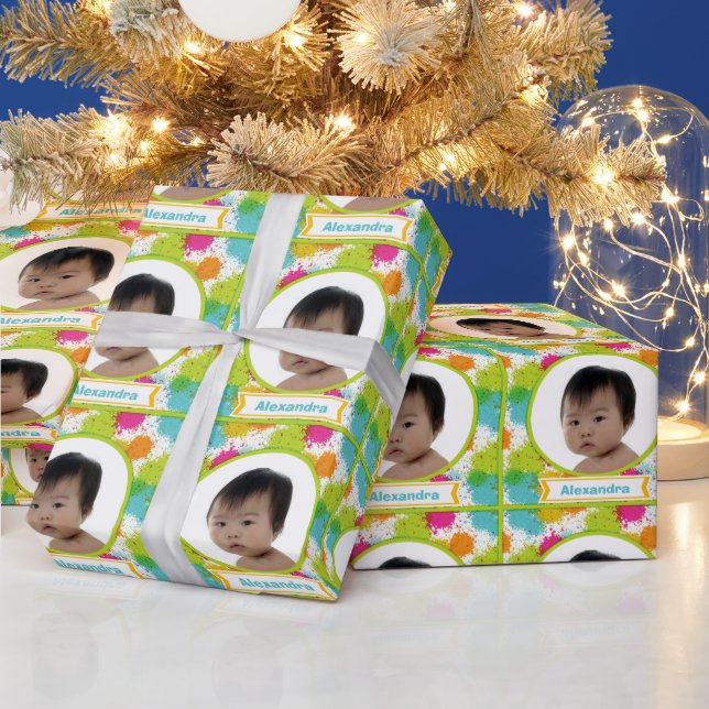 Regalo Papel de envolvimiento de fotos de bebé de regalía (Vacaciones)