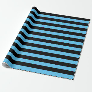 Regalo Papel de envolvimiento de franjas azules y negras