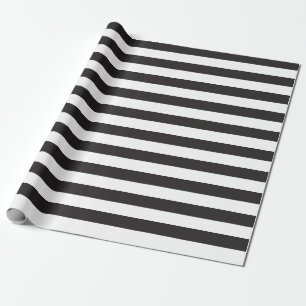 Regalo Papel de envolvimiento de franjas blancas negras