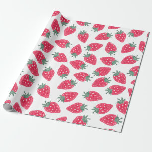Regalo Papel de envolvimiento de fresa acuarela - dulce d