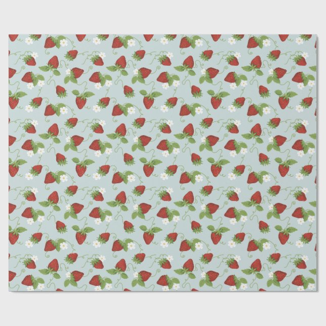 Regalo Papel de envolvimiento de fresa floral (Superficie plana)
