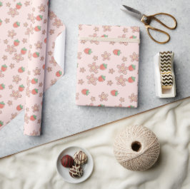 Regalo Papel de envolvimiento de fresa rosada